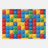 カラフル建物ブロック ラッピングペーパーシート (正面3)