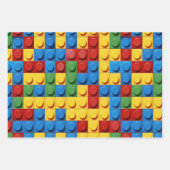 カラフル建物ブロック ラッピングペーパーシート (正面)