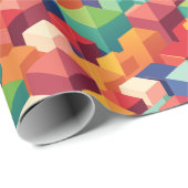 カラフル建物ブロック ラッピングペーパー (ロールコーナー)