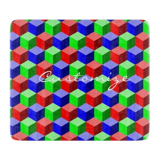 カラフル建物ブロックThunder_Cove 3-D カッティングボード (正面)