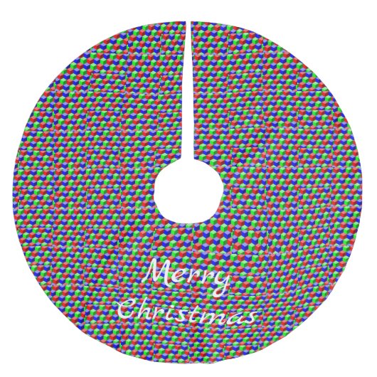 カラフル建物ブロックThunder_Cove 3-D ブラッシュドポリエステルツリースカート (正面)