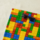 カラフル建物レンガのキッシパーソナライズされたュ ビーチタオル (インサイチュ)