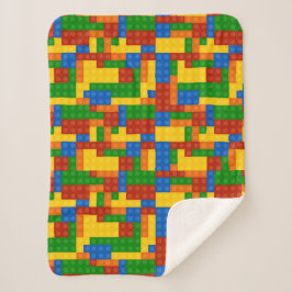 カラフル建物レンガの子供 シェルパブランケット