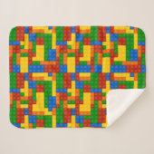 カラフル建物レンガの子供 シェルパブランケット (正面(横))