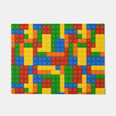 カラフル建物レンガの子供 ドアマット (正面)