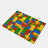 カラフル建物レンガの子供 ドアマット (アングル)