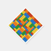 カラフル建物禁止の誕生日パーティー スタンダードカクテルナプキン (角)