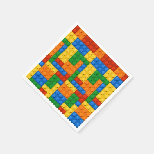 カラフル建物禁止の誕生日パーティー スタンダードカクテルナプキン (角)