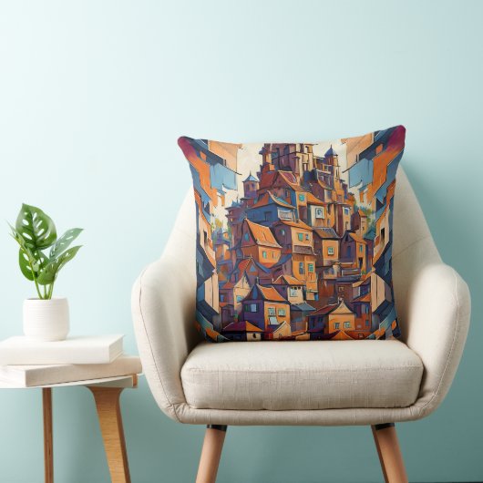 カラフル建物 クッション (椅子)