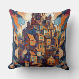 カラフル建物 クッション