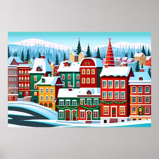 カラフル建物 ポスター (正面)