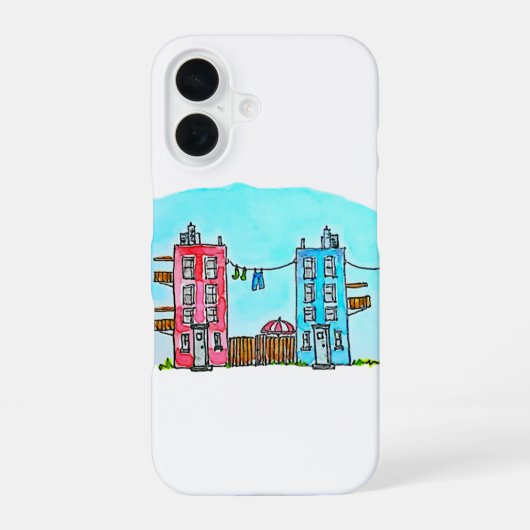 カラフル建物 iPhone 16ケース (裏面)