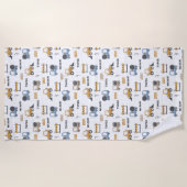 カラフル建築トラックのパターン ビーチタオル (正面)