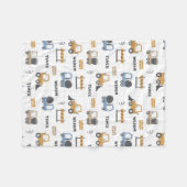 カラフル建築トラックのパターン フリースブランケット (正面(横))