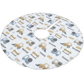 カラフル建築トラックのパターン ブラッシュドポリエステルツリースカート (アングル)