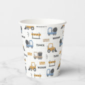 カラフル建築トラックのパターン 紙コップ (裏面)