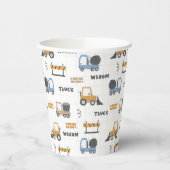 カラフル建築トラックのパターン 紙コップ (左)