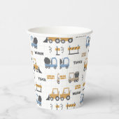 カラフル建築トラックのパターン 紙コップ (右)