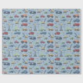 カラフル建築トラック誕生日ラッピングテープ ラッピングペーパー (フラット)