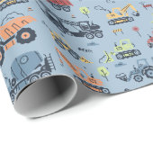 カラフル建築トラック誕生日ラッピングテープ ラッピングペーパー (ロールコーナー)