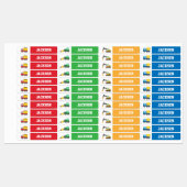 カラフル建築車少年パーソナライズされた ラベル (シート)