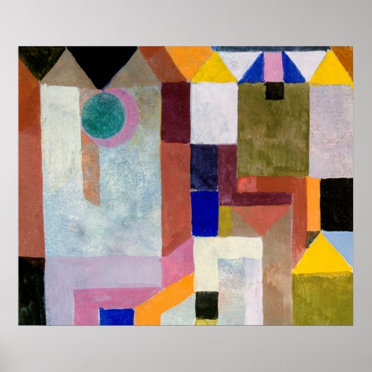 カラフル建築(1917年) Paul Klee ポスター (正面)