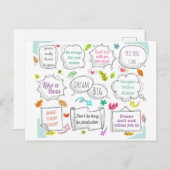 カラフル引用文の吹き出しゴール ポストカード (正面/裏面)