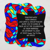 カラフル形 招待状 (正面/裏面)