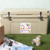 カラフル役に立つ前向き言葉 シール (クーラー)