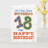 カラフル彼氏18誕生日 カード (黄色い花)
