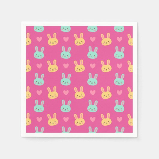 カラフル復活祭パターン | 紙ナプキン スタンダードカクテルナプキン (正面)