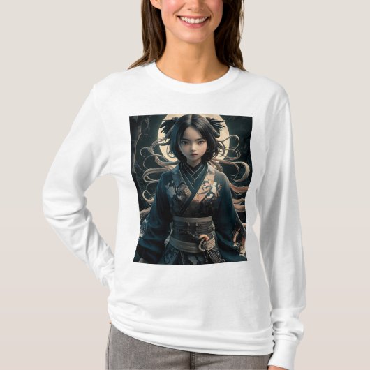 カラフル忍者ガールTシャツデザイン Tシャツ (正面)