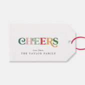 カラフル応援ニューイヤーファミリーホリデー ギフトタグ (正面(横))