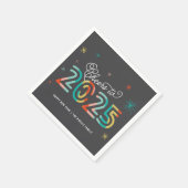 カラフル応援2025年モダン年末年始ホリデーパーティー スタンダードカクテルナプキン (角)