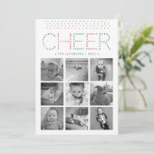 カラフル応援 |休日の写真コラージュ シーズンカード (スタンド正面)