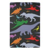 カラフル恐竜のパターン(黒) ミニクリップボード (裏面)