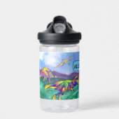 カラフル恐竜の名前の学校 ウォーターボトル (正面)