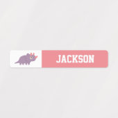 カラフル恐竜の子供のラパーソナライズされたベル ラベル (デザイン1)