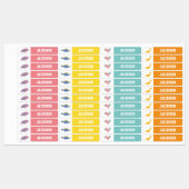 カラフル恐竜の子供のラパーソナライズされたベル ラベル (シート)