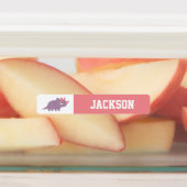 カラフル恐竜の子供のラパーソナライズされたベル ラベル (貼付)