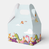 カラフル恐竜の誕生日パーティーのお願い フェイバーボックス (裏面サイド)