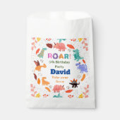 カラフル恐竜をテーマにした誕生日パーティー フェイバーバッグ (正面)