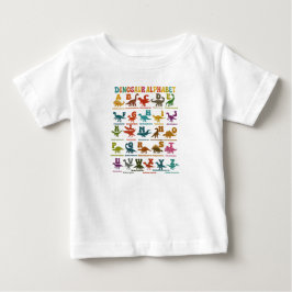 カラフル恐竜アルファベットキッズTシャツ ベビーTシャツ