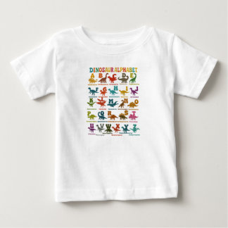 カラフル恐竜アルファベットキッズTシャツ ベビーTシャツ