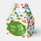 カラフル恐竜パターンTレックス誕生日パーティー フェイバーボックス (正面サイド)