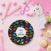 カラフル恐竜ワイルドワン子供の誕生日パーティー ペーパープレート (パーティー)