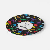 カラフル恐竜ワイルドワン子供の誕生日パーティー ペーパープレート (アングル)