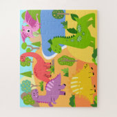 カラフル恐竜子供へのおもしろい遊& ジグソーパズル (縦)