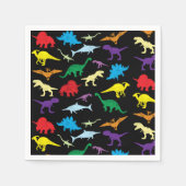 カラフル恐竜水色子供の誕生日パーティー スタンダードカクテルナプキン (正面)