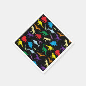 カラフル恐竜水色子供の誕生日パーティー スタンダードカクテルナプキン (角)